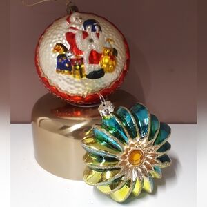 2 large Vintage/Retro Ball Ornaments